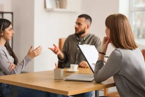Image of couple access free mediation using family mediation voucher scheme Stamford